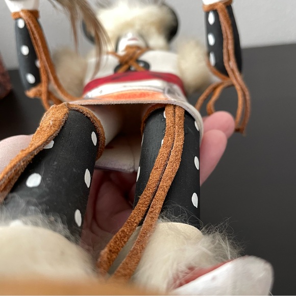 11” White Buffalo Kachina Spirit Doll Native Warrior Dancer Signed ESTATE - Picture 11 of 15